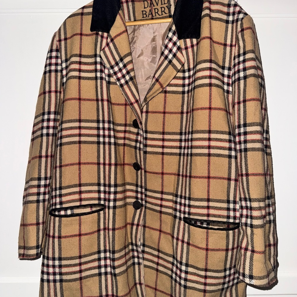 Vintage Plaid wool blend, country style coat
